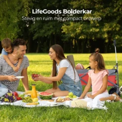 LifeGoods Bolderkar - Opvouwbaar - Tot 80KG - 94L - Wasbaar Polyester - 98x45cm - Rood/Grijs -Buitenkampeerwinkel 1200x1200 1752