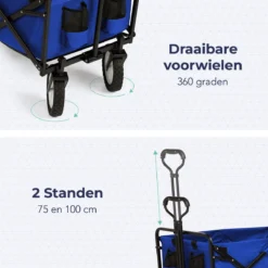 LifeGoods Bolderkar - Opvouwbaar - Draaibare Wielen - 2 Standen - 70KG Draagkracht - Blauw 12 LifeGoods Bolderkar - Opvouwbaar - Draaibare Wielen - 2 Standen - 70KG Draagkracht - Blauw -Buitenkampeerwinkel 1200x1200 1756