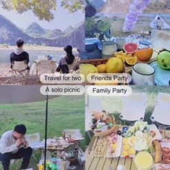 Buxibo - Lichtgewicht Vouwbare Campingtafel - Inklapbaar - Vis/Tuin/Picknick Tafel - Kamperen - Met Opberghoes - Aluminium - Grijs -Buitenkampeerwinkel 1200x1200 182