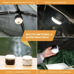 Skandika Campinglamp Tarfala – Tentlampen – Campinglampen – Kampeerlamp – Tentlamp Oplaadbaar, Traploos Dimbaar, Ophanghaak, USB Aansluiting – 3600 MAh Powerbank – Warm Wit, Koel Wit, 110 H Batterij – Tentlamp Buiten – Energieklasse A ++ - Zwart -Buitenkampeerwinkel 1200x1200 1856