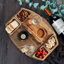 Merkloos Houten Outdoor Wijntafel Draagbare Houten Picknicktafel Mini Campingtafels Met Wijnglas Houder Voor Tuin Outdoor Camping Picknick Strand - Plataan Hout - Wijn -Buitenkampeerwinkel 1200x1200 186