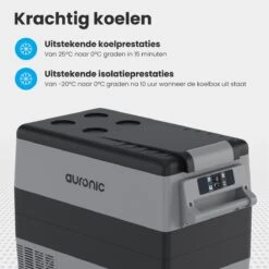 Auronic Elektrische Koelbox - 49.5L - Compressor - 12V En 240V - Grijs -Buitenkampeerwinkel 1200x1200 277