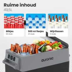 Auronic Elektrische Koelbox - 49.5L - Compressor - 12V En 240V - Grijs -Buitenkampeerwinkel 1200x1200 280