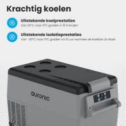 Auronic Elektrische Koelbox - 30.4L - Compressor - 12V En 240V - Grijs -Buitenkampeerwinkel 1200x1200 337