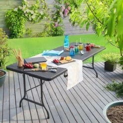 Casaria Tuintafel Opvouwbaar – Met Draaggreep 180x75 Cm – Zwart -Buitenkampeerwinkel 1200x1200 56