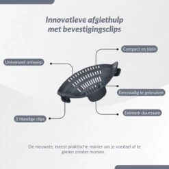 SensaHome- Siliconen Vergiet - Keuken Afgietdeksel - Afgiethulp - Siliconen - BPA Vrij - Grijs -Buitenkampeerwinkel 1200x1200 617