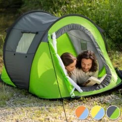Pop Up Tent Waterkolom 1500 Mm/Cm² - Blauw - 2 Persoons -Buitenkampeerwinkel 1200x1200 640