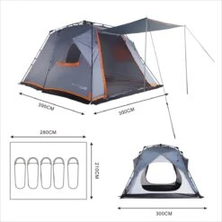 Where Tomorrow Gezinstent Met Zonnendak 300X395X200 Cm- Grijs - 5 Persoons -Buitenkampeerwinkel 1200x1200 649