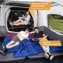 Skandika Pitea XL CROSS Tent – Koepeltenten - Autotent – Campingtent Voor SUV, Caddy, Auto, CUV - Voor Max. 4 Personen – Vrijstaand – Met/zonder Slaapcabine – Max. Stahoogte 230 Cm – 3000mm Waterkolom - 475 X 290 X 230 Cm (LxBxH) – Kamperen - Grijs -Buitenkampeerwinkel 1200x1200 686