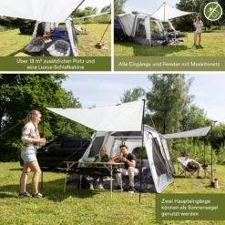 Skandika Pitea XL CROSS Tent – Koepeltenten - Autotent – Campingtent Voor SUV, Caddy, Auto, CUV - Voor Max. 4 Personen – Vrijstaand – Met/zonder Slaapcabine – Max. Stahoogte 230 Cm – 3000mm Waterkolom - 475 X 290 X 230 Cm (LxBxH) – Kamperen - Grijs -Buitenkampeerwinkel 1200x1200 688