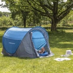 Dunlop Pop Up Tent 220 X 120 X 90 Cm - Grijs/ Blauw - 1 Persoons -Buitenkampeerwinkel 1200x1200 696