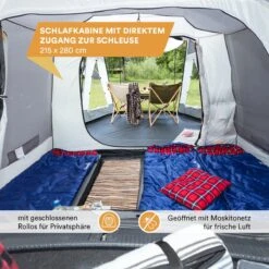 Skandika Pitea XL UP Tent – Koepeltenten - Autotent – 4 Persoons Campingtent Voor SUV, Caddy, Auto, CUV – Vrijstaand – Met/zonder Slaapcabine – Max. Stahoogte 200 Cm – Waterdicht Met 3000mm Waterkolom - 515 X 300 X 200 Cm (LxBxH) – Kamperen - Grijs -Buitenkampeerwinkel 1200x1200 706