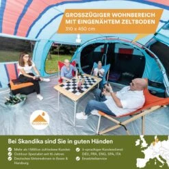 Skandika Gotland Tunneltent Voor 6 Personen, Grote Familietent In Racing-design, Ingenaaide Tentbodem, Waterdicht, 5000 Mm Waterkolom, Slaapcabine Met Scheidingswand, Muggennet (let Op, Komt Met Kleurfouten) -Buitenkampeerwinkel 1200x1200 745