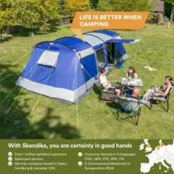 Skandika Montana 8 Tent – Tunneltenten – 8 Persoons Tent – Campingtent – 200 Cm Stahoogte – 2-4 Slaapcabines - Muggengaas – Familietent – 4 Ingangen – 700 X 310 X 200 Cm (L X B X H) - 5000 Mm Waterkolom – Outdoor, Camping – Kamperen – Blauw 12 Skandika Montana 8 Tent – Tunneltenten – 8 Persoons Tent – Campingtent – 200 Cm Stahoogte – 2-4 Slaapcabines - Muggengaas – Familietent – 4 Ingangen – 700 X 310 X 200 Cm (L X B X H) - 5000 Mm Waterkolom – Outdoor, Camping – Kamperen – Blauw -Buitenkampeerwinkel 1200x1200 760