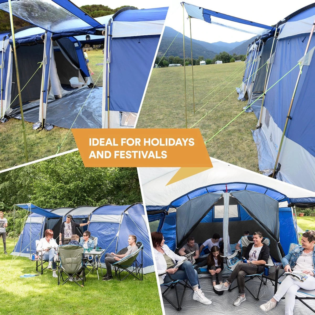 Skandika Montana 8 Tent – Tunneltenten – 8 Persoons Tent – Campingtent – 200 Cm Stahoogte – 2-4 Slaapcabines - Muggengaas – Familietent – 4 Ingangen – 700 X 310 X 200 Cm (L X B X H) - 5000 Mm Waterkolom – Outdoor, Camping – Kamperen – Blauw 8 Skandika Montana 8 Tent – Tunneltenten – 8 Persoons Tent – Campingtent – 200 Cm Stahoogte – 2-4 Slaapcabines - Muggengaas – Familietent – 4 Ingangen – 700 X 310 X 200 Cm (L X B X H) - 5000 Mm Waterkolom – Outdoor, Camping – Kamperen – Blauw - Afbeelding 8