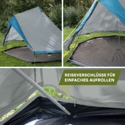 Skandika Tipii II Tent – Tipi-tenten – Teepee – 8 Persoons Campingtent – Muggengaas – 250 Cm Stahoogte – Uitneembare Tentvloer – 3000 Mm Waterkolom – Indische Tent, Partytent, Festivaltent – Outdoor, Camping, Tuin – Kamperen – Grijs/turquoise -Buitenkampeerwinkel 1200x1200 800