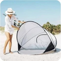 Deryan Luxe Pop Up Strandtent XXL - Anti-UV 50+ - Zilver -Buitenkampeerwinkel 1200x1200 811