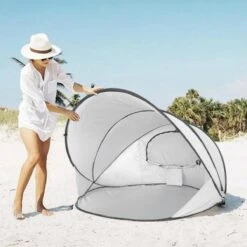 Deryan Luxe Pop Up Strandtent XXL - Anti-UV 50+ - Zilver -Buitenkampeerwinkel 1200x1200 812