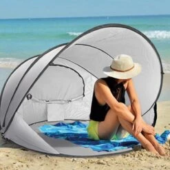 Deryan Luxe Pop Up Strandtent XXL - Anti-UV 50+ - Zilver -Buitenkampeerwinkel 1200x1200 813