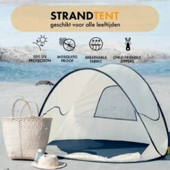 Deryan Luxe Pop Up Strandtent - Anti-UV 50+ - Cream -Buitenkampeerwinkel 1200x1200 824