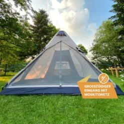 Skandika Tipi Kotona Air Opblaasbare Tent – Opblaasbare Tenten - 4 Persoons Tipi Tent – Tenten - Campingtent – Ingenaaide Tentvloer – Muggengaas – 260 Cm Stahoogte – 490 X 370 X 260 (L X B X H) – Outdoor, Camping, Tuin – Luchttent - Kamperen - Beige -Buitenkampeerwinkel 1200x1200 843