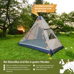 Skandika Tipi Kotona Air Opblaasbare Tent – Opblaasbare Tenten - 4 Persoons Tipi Tent – Tenten - Campingtent – Ingenaaide Tentvloer – Muggengaas – 260 Cm Stahoogte – 490 X 370 X 260 (L X B X H) – Outdoor, Camping, Tuin – Luchttent - Kamperen - Beige -Buitenkampeerwinkel 1200x1200 846