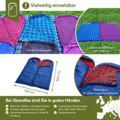 Skandika Dundee Flannel-R Slaapzak – Slaapzakken – Slaapzakken Volwassen - Maat M – Unisex - Katoen, Luxe Kwaliteit, Dubbele Slaapzak, 3 Seizoenen, Tot -20°C - 220 X 80 Cm - Outdoor Kampeerslaapzak – Ritssluiting Rechts - Grijs/geel -Buitenkampeerwinkel 1200x1200 901