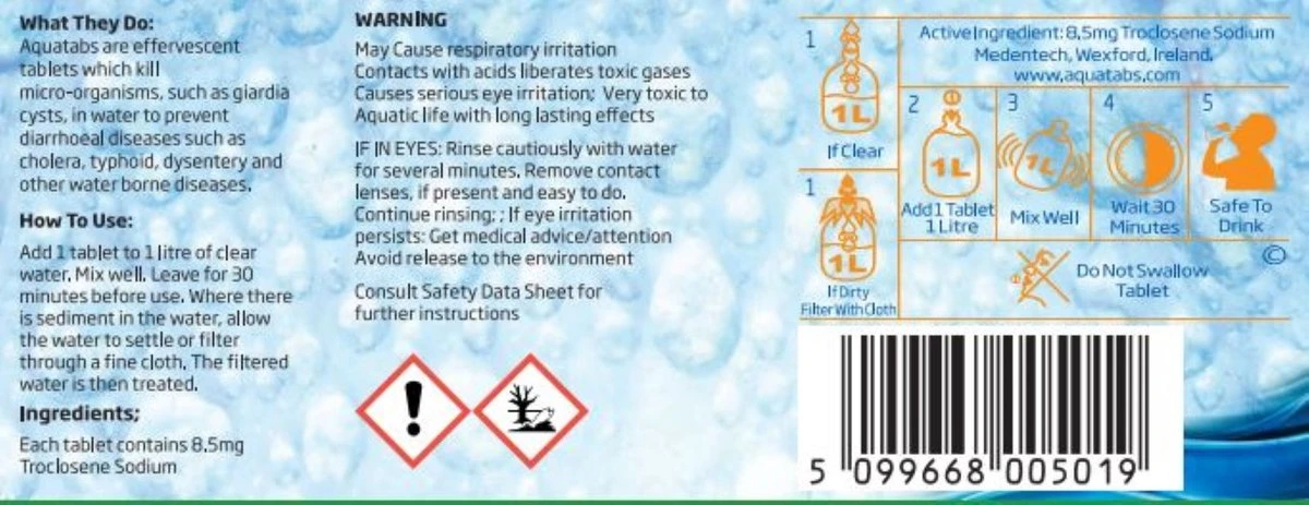 Aquatabs Waterzuiveringstabletten | 50 Stuks 3 Aquatabs Waterzuiveringstabletten | 50 Stuks - Afbeelding 3