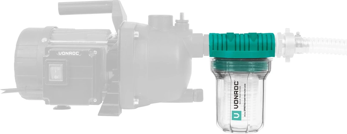 VONROC Voorfilter Voor Pompen En Hydrofoorpompen – 12cm – Max. 4000l/h – Universele Voorzetfilter 4 VONROC Voorfilter Voor Pompen En Hydrofoorpompen – 12cm – Max. 4000l/h – Universele Voorzetfilter - Afbeelding 4