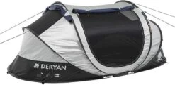 Deryan Cocoon Pop Up Tent - Slaapzak - Luchtbed - Luchtpomp - 4 Persoons - Zilver -Buitenkampeerwinkel 1200x588