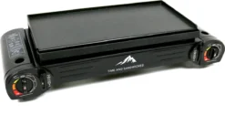 T&S - Draagbaar Dubbel Gasvuur Met Grillplaat En Transportkist - Camping Kooktoestel - Kookstel - Bakplaat - Gasfornuis - 2 Pits - Elektrische Ontsteking - Kookvuur - Kampeer Vuur -Buitenkampeerwinkel 1200x670 3