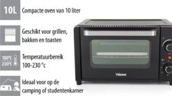 Tristar Oven OV-3615 - Camping Oven 10 Liter - 800 Watt - Vrijstaande Kleine Oven - Zwart -Buitenkampeerwinkel 1200x674 19