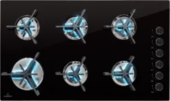 Trifecta 6 Gaskookplaat 6-pits Grote, Normale En Extra Glaskeramische Branders