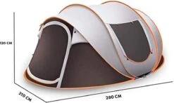 Fly Lab Luxe Pop Up Tent - Kampeer Tent - Grijs/Oranje - 4 Persoons -Buitenkampeerwinkel 1200x714