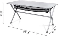 Campart Campingtafel XL TA-0806 - Opvouwbaar, Lichtgewicht En Met Verstelbare Poten - Kampeertafel Inklapbaar Inclusief Opbergtas - 140 X 80 X 70 Cm - Wit -Buitenkampeerwinkel 1200x756 1