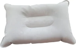 Reiskussen - Kampeer Kussen – Strand Kussen - Festival Kussen – Picknick Kussen - Vliegtuig Kussen – Hoofdkussentje - Kamperen – Op Reis – Opblaasbare Kussentje – Grijs