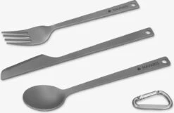 Navaris Campingbestek Van Titanium - Set Met Vork, Mes En Lepel - Bestekset Voor Onderweg En Op Reis - Inclusief Karabijnhaak En Bewaarzakje -Buitenkampeerwinkel 1200x781 2