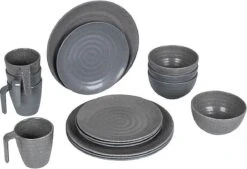 Bo-Camp Campingservies - 100% Melamine - 16-delig - Stone - Grijs 33 Bo-Camp Campingservies - 100% Melamine - 16-delig - Stone - Grijs -Buitenkampeerwinkel 1200x820 1