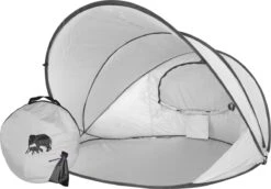 Deryan Luxe Pop Up Strandtent XXL - Anti-UV 50+ - Zilver -Buitenkampeerwinkel 1200x836 1