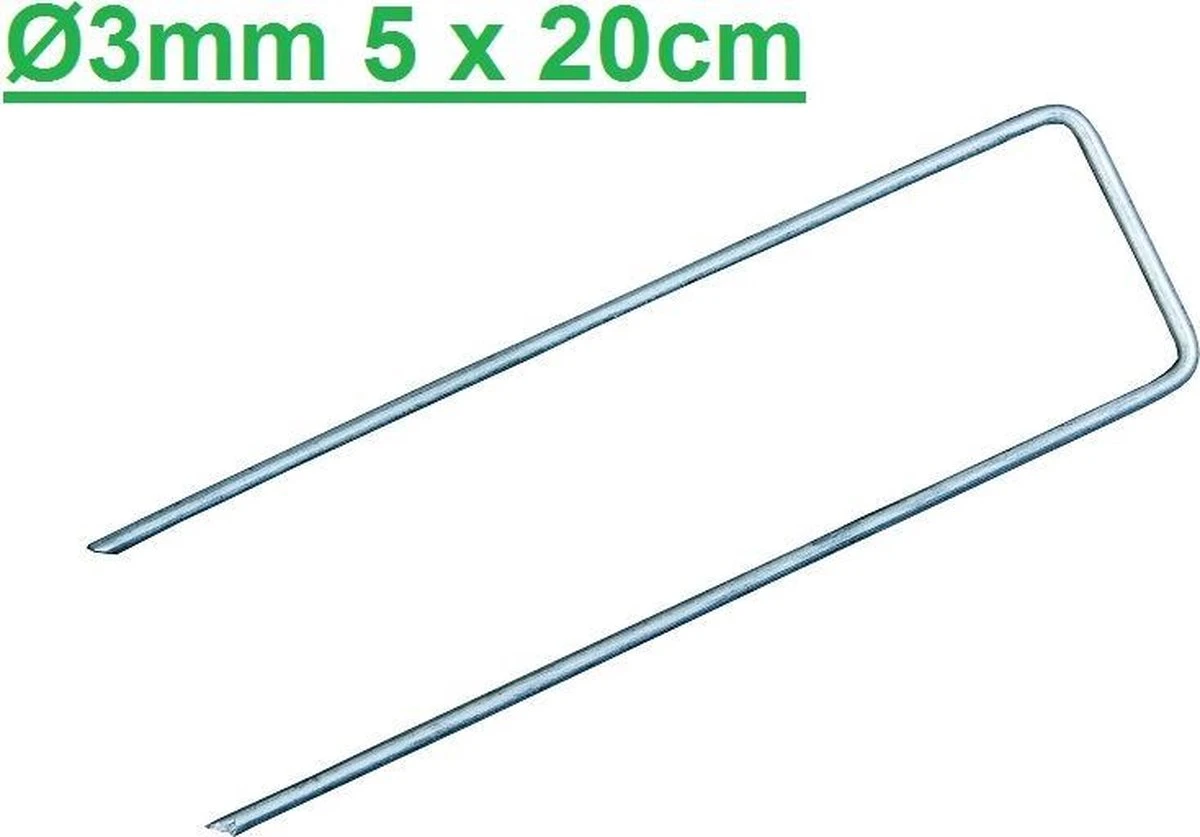 Merkloos 50 Stuks Gronddoekpennen - Kunstgraspennen - Worteldoekpennen Ø3mm - 5 Cm Breed En 20 Cm Lang 1 Merkloos 50 Stuks Gronddoekpennen - Kunstgraspennen - Worteldoekpennen Ø3mm - 5 Cm Breed En 20 Cm Lang