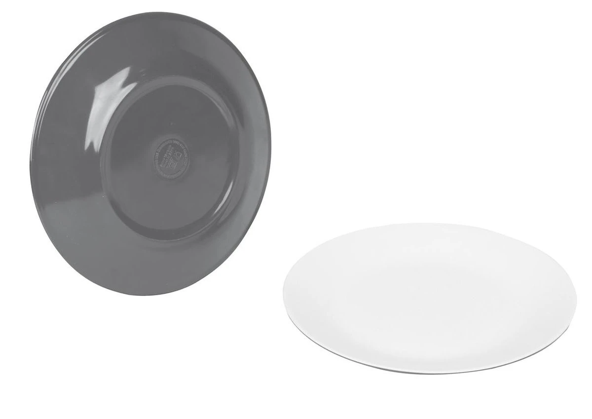 Bo-Camp Servies - Campingbord - 100% Melamine - 16-delig - Grijs 2 Bo-Camp Servies - Campingbord - 100% Melamine - 16-delig - Grijs - Afbeelding 2