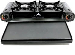 T&S - Draagbaar Dubbel Gasvuur Met Grillplaat - Camping Kooktoestel - Kookstel - Bakplaat - Gasfornuis - 2 Pits - Elektrische Ontsteking - Kookvuur - Kampeer Vuur -Buitenkampeerwinkel 1200x874 6