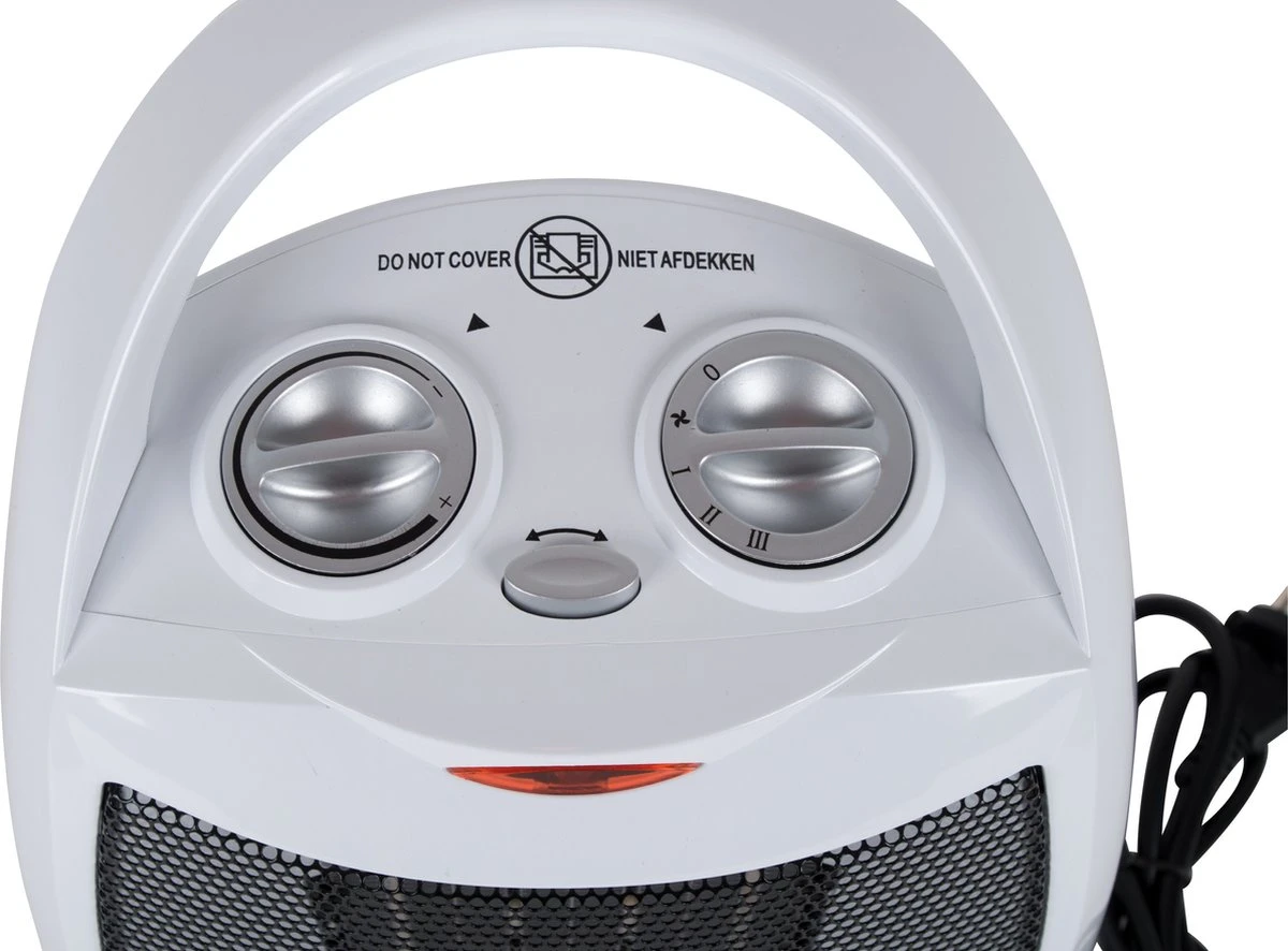 Bo-Camp - Keramische Campingkachel - Oscillerend - 450/900/1500 Watt - Wit 2 Bo-Camp - Keramische Campingkachel - Oscillerend - 450/900/1500 Watt - Wit - Afbeelding 2