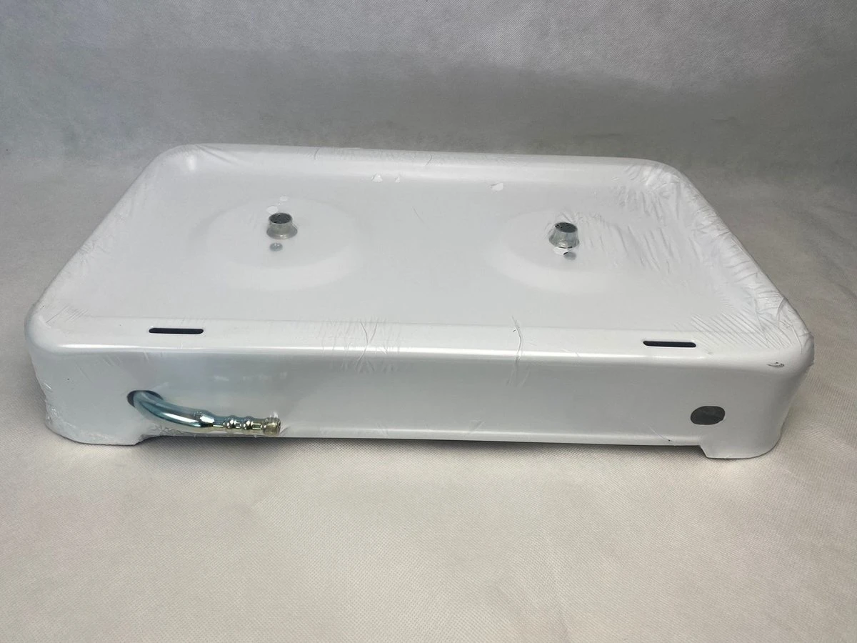 EDM 2-Pits Gaskooktoestel - Camping - Wit - 46x30x12 Cm 4 EDM 2-Pits Gaskooktoestel - Camping - Wit - 46x30x12 Cm - Afbeelding 4