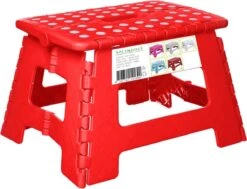 Splendole Opstapje Inklapbaar Caravanopstapje - Opvouwbaar - 100 Kg - Rode Krukje