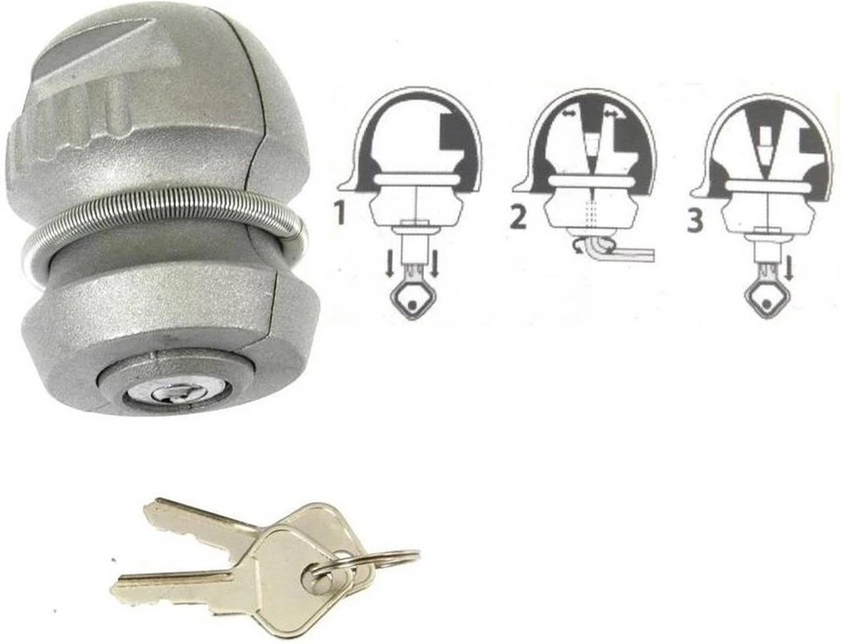 Benson Disselslot - Kogel Model - Geschikt Voor 50mm Ø Disselkoppeling 1 Benson Disselslot - Kogel Model - Geschikt Voor 50mm Ø Disselkoppeling