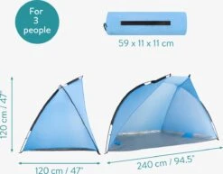 Navaris Windscherm Voor Het Strand - Zon- En Windbescherming Voor Drie Personen - Pop-up Speeltent Met UV- Bescherming - Beach Shelter Met Draagtas 13 Navaris Windscherm Voor Het Strand - Zon- En Windbescherming Voor Drie Personen - Pop-up Speeltent Met UV- Bescherming - Beach Shelter Met Draagtas -Buitenkampeerwinkel 1200x940 3