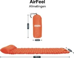AirFeel Lichtgewicht Opsblaasbaar Slaapmatje - Ingebouwde Pomp En Kussen - 196 X 60 X 6 Cm - Orange -Buitenkampeerwinkel 1200x943 3