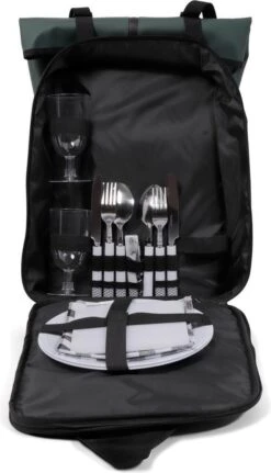 Norländer Picknick Rugtas - Koeltas - Inclusief Bestek - Groen -Buitenkampeerwinkel 687x1200