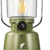 Favour L0818 Retro Camping Lamp Oplaadbaar LED, 320 Lumen, IP64 Waterdicht, Draagbare Kampeerlamp, Tentlamp, Acculamp, Traploos Dimbare Lamp Incl. Kaarslicht-modus, Groen